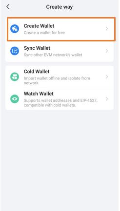 Выбрать опцию Create Wallet