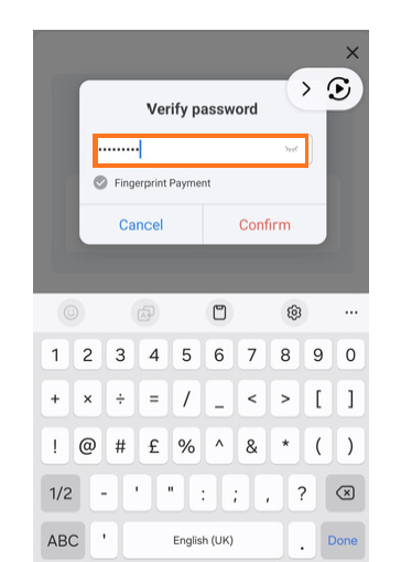 Ввести пароль кошелька для подключения к ISPAY Card Dashboard