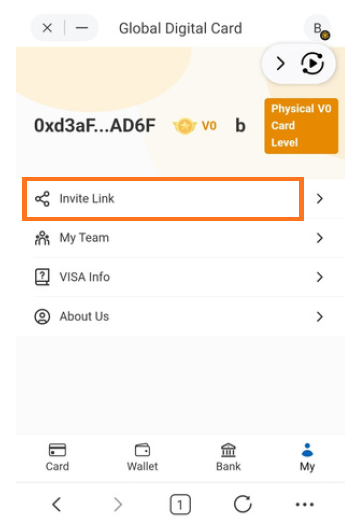 Панель реферальных ссылок карты ISPAY